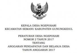 PERATURAN DESA NGEPOSARI NOMOR 2 TAHUN 2017 TENTANG ANGGARAN PENDAPATAN DAN BELANJA DESA TAHUN ANGGA